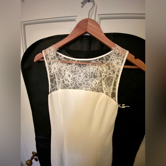 Lulus True Passion White Lace V-Back Mermaid Maxi Wedding Dress - Picture 2 of 7